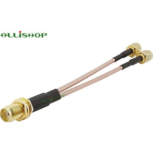SMA Female to Dual SMA Male Pigtail RG316 low loss cable 2X SMA plug to SMA jack connector for WIFI FPV Antenna GSM, LAN 0-6Ghz