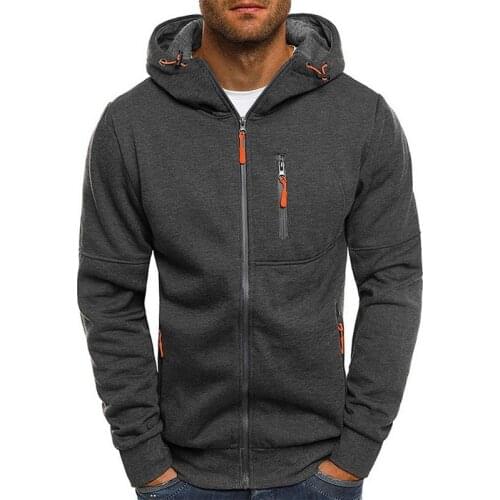 JODIMITTY Men Sports Casual Wear Zipper Fashion Tide Jacquard Hoodies Fleece Jacket Fall Sweatshirts Autumn Coat Hooded Cardigan