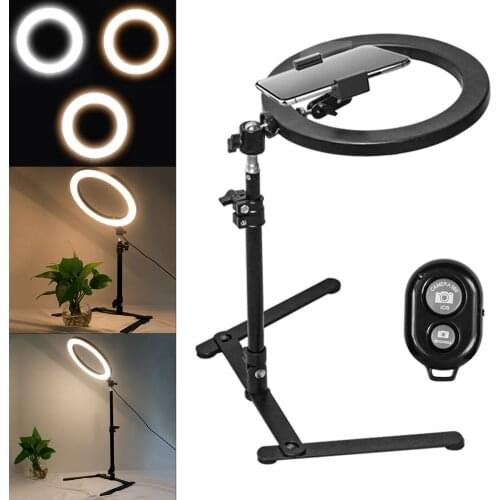Fill Ring Light Lamp Live Video Dimmable 26CM Photography Lighting Phone 1/4 Tripod Stand Photo Led Selfie Bluetooth Lights