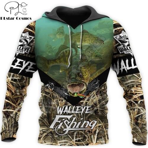 Beautiful Walleye Fishing 3D All Over Printed Men Hoodie Clothes Unisex Sweatshirt Zip Pullover Casual Jacket Tracksuit KJ333