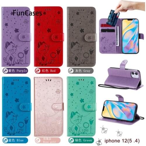 Colorful Smart Phone Cases For iPhone 12 Mini Geometric Movil Shell Case iPhone 12 Mini Capinha Apple PU Leather Wallet Flip