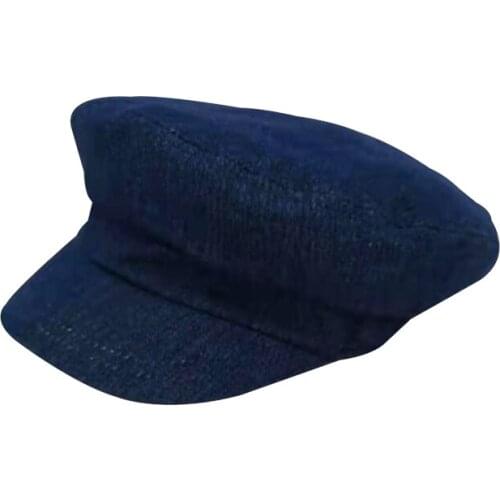 Hot Autumn Fashion Women Cowboy Hat British Style Warm Blue Retro Newsboy Caps Military Octagonal Cap Female Visor Caps