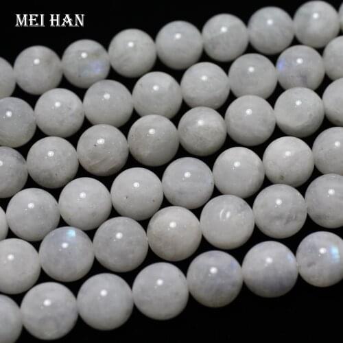 Meihan Free shipping (1 strand) Natural A+ moonstone 9.5-10.5mm smooth round beads for jewelry making design