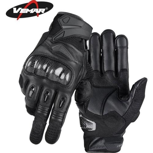 Motorcycle drop-resistant breathable riding carbon fiber touch screen gloves cycling gloves racing off-road rider equipment