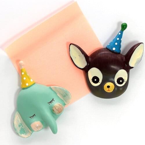 Cartoon elephant deer 3D fridge magnet refrigerator paste magnetic paste home decoration resin refrigerator paste toys gifts