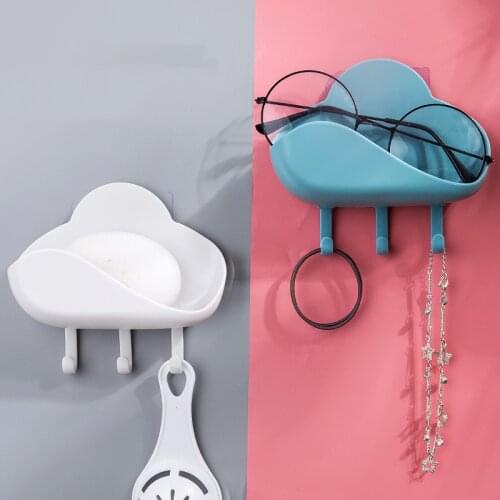 Soap Rack No Drilling Wall Mounted Strong Self Adhesive Cloud Hook Soap Holder Soap Sponge Dish Bathroom Accessories Soap Dishes