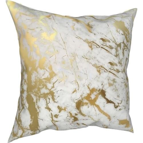 Gold Marble On White Pillowcover Decoration Marbled Texture Cushion Cover Throw Pillow for Sofa Polyester Novelty
