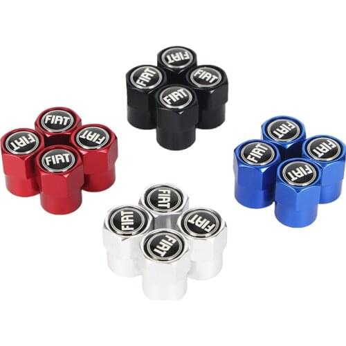 New 4PCS Auto Wheel Tire Valve Stem Caps Cover For Fiat Panda Bravo Punto Croma 500 595 Car Stying Accessories