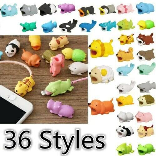 New Cartoon Animal Cable Bite Cute Phone Charger Protector Soft Cord Accessories