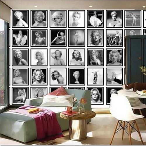 Custom 3D large mural, Retro Monroe all kinds of photos papel de parede,living room sofa TV wall bedroom wall paper