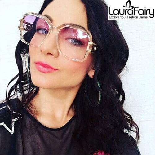 Laura Fairy Fashion Brand Designer Sunglasses Oversize Wide Leg Design Metal Hinge Sun Glasses Women Men lunette de soleil femme