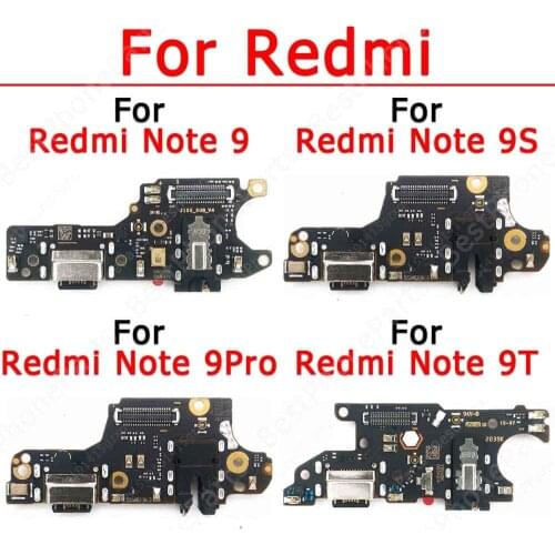 Original Usb Charge Board For Xiaomi Redmi Note 9 Pro 9S 9T Charging Port Ribbon Socket Plate Pcb Dock Connector Spare Parts