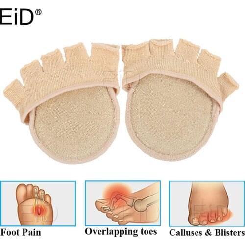 EiD Orthopedi Inserts Hallux Valgus Corrector Pad Five Toes Separator Silicone Forefoot Pads for Big Toe Cotton insoles Cushion