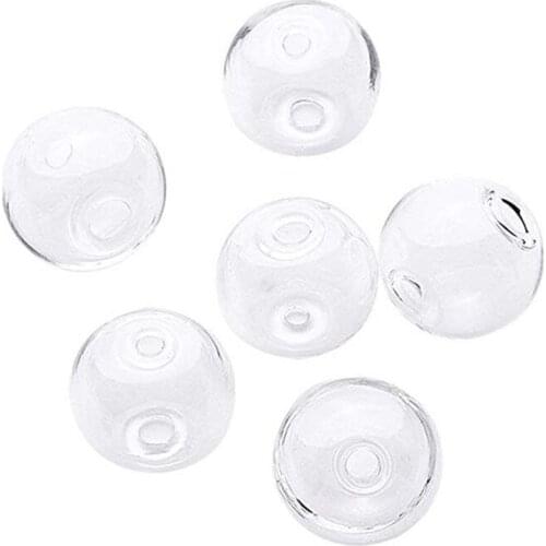 Pandahall 5pcs 13/16/20/30/40mm Handmade Mini Clear Glass Beads Bottle Round Wish Glass Ball Beads DIY Earring Jewelry Making