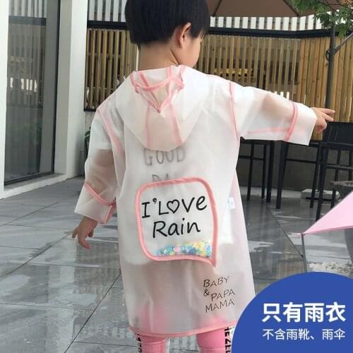Outdoor Transparent Raincoat Waterproof Kids Raincoat Suit Girl Hooded Poncho Cape Capa Chuva Infantil Raincoat for Boys DD60YY