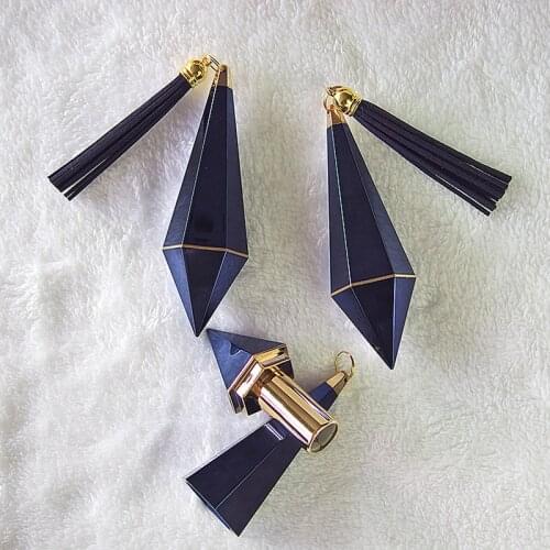 Luxury Diamond Blue Lip Balm Gloss Containers Empty Tubes Taper Shape DIY Lips Tubes with Tassel Cosmetic Packaging 100pcs/lot