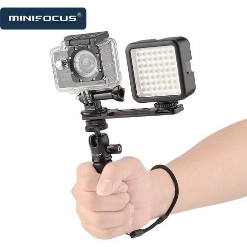 Vlog Handgrip Handheld Video Handle Grip with 1/4'' Screw for Sony RX0 II for GoPro Hero 8 7 6 5 SJCAM DJI OSMO Action Camera