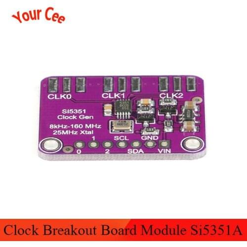 SI5351 IIC I2C Clock Signal Generator Breakout Board Module Si5351A GY-SI5351 Square Wave Frequency 8KHz-160MHz For Arduino