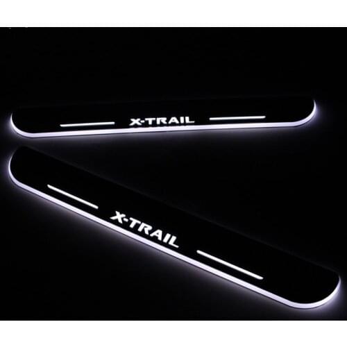 SNCN LED Car Scuff Plate Trim Pedal Door Sill Pathway Moving Welcome Light For Nissan X-trail 2013 2014 2015 2016 Accessories