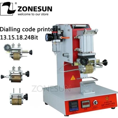 ZONESUN ZY-RM2-DP Pneumatic Dialling Code Printer Automatic Leather LOGO Hot Stamping Embossing Machine Heat Press Machine