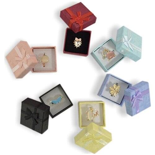 4*4cm/5*8cm 1piece Earrings Ring Paper Box Jewelry Organizer Storage Gift Box Necklace Jewellry Packaging Container