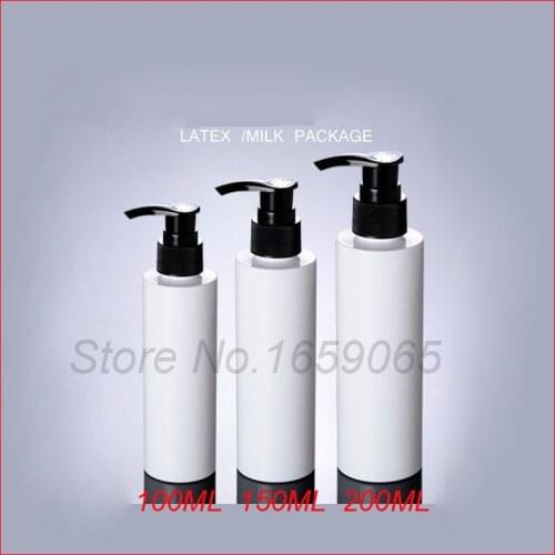 100/150/200G PET plastic bottle White flat shoulder emulsion pressure pump bottle empty makeup cosmetic container Packaging