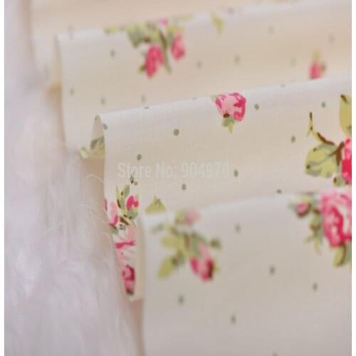160x50cm Elegant Rose 100% cotton fabric Quilting romantic Green Baby Fabrics Patchwork Good Quality fabric METER HOME Textile