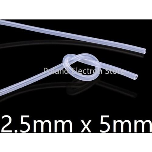 2.5x5 Silicone Tubing ID 2.5mm OD 5mm Food Grade Flexible Drink Tubing Pipe Temperature Resistance Nontoxic Transparent