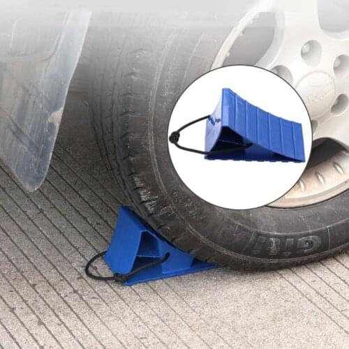 2Pcs Tire Anti-skid Stopper Wheel Chocks with Rope and Wheel Dock for Boat Trailer Travel Camper and RV Accessories