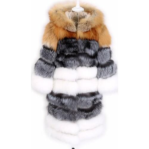 2020 100% real natural fox fur coat female fur jacket winter high-quality warm jacket real leather jacket vest