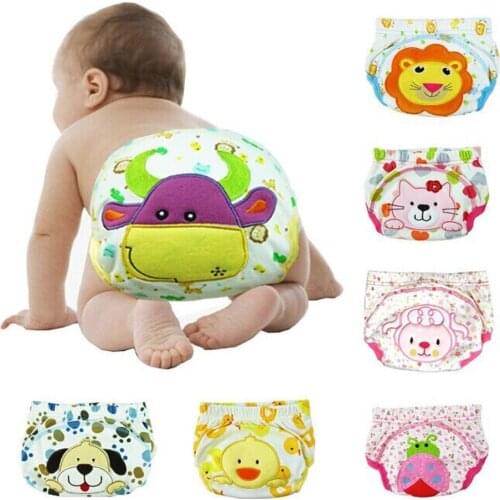 5PCS/LOT cartoon baby training pants waterproof diaper pant potty toddler panties New underwear Reusable free shipping UD25