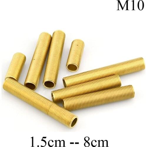 5Pcs/lot, Pure Brass M10*1.0 Pitch Threaded Hollow Full Tooth Tube Threaded Rod, Lighting Accessories