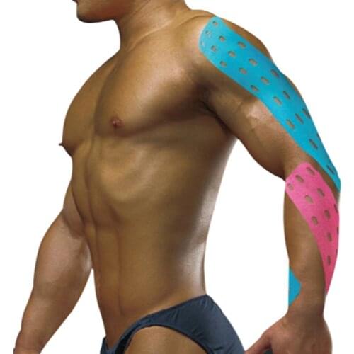 5cm*5m Outdoor Kinesiology Athletic Tape With Hole Sports Recovery Self Adhesive Bandage Gym Fitness Medical Muscle Pain