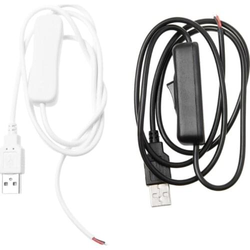 5V USB 2.0 Male Jack 2Pin 2 Wire Power Charge Cable Cord DIY 1m Wire With Switch