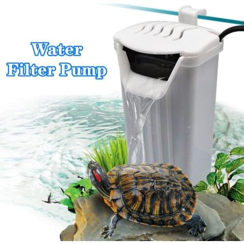 Aquarium Internal Turtle Filter Waterfall Flow Water Clean Pump Bio-Filtration for Reptiles Tank Low Level Waterfall Filter