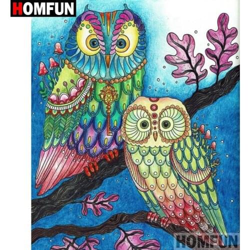 HOMFUN 5D DIY Diamond Painting Full Square/Round Drill "Cartoon owl" Embroidery Cross Stitch gift Home Decor Gift A09227