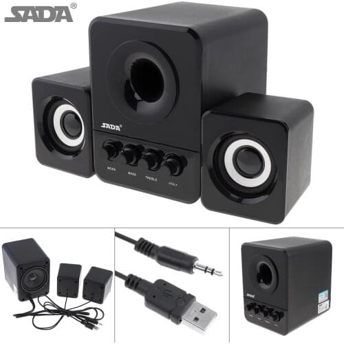 Bass Cannon 3W Combination Speaker with 3.5mm Stereo Jack and USB 2.1 Wired Powered for Laptop Computer Smartphone