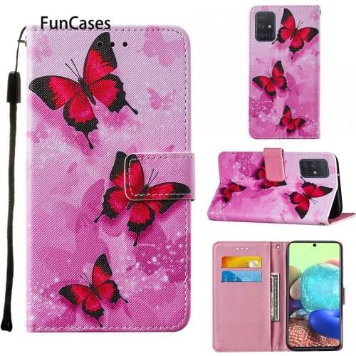 Black Cat Cases For Phones For coque Samsung A70 PU Leather Wallet Flip Phone Bag Samsung Galaxy capinha A70S A71 A51 A50 5G