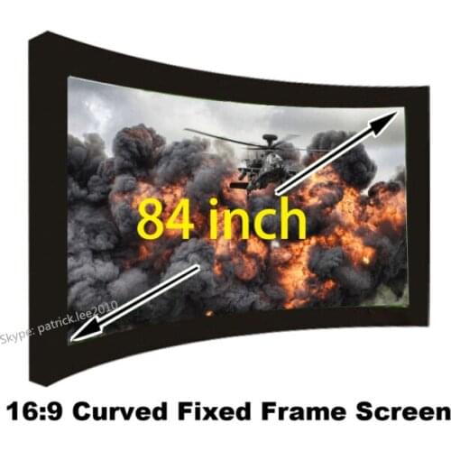 Best Price HD Projection Screen 84 inch 16:9 Ratio Curved Fixed Frame Projector Fabric Wholesale Cheap Cost