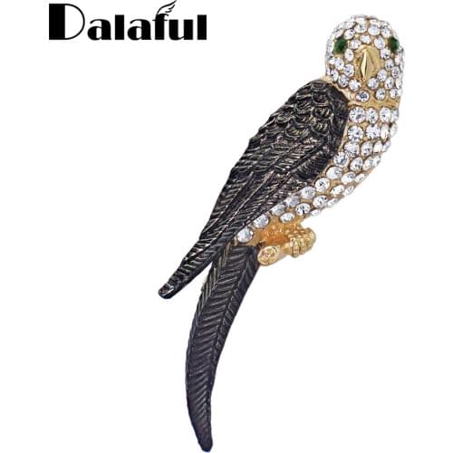 Enamel Rhinestone Personality Bird Brooch Exquisite Parrot Brooches Pins for Women Men Dress Suit Scarf Accessories Gift Z069