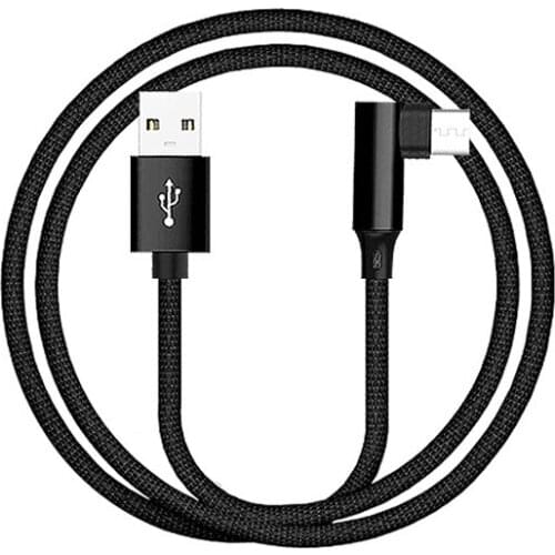 EtopLink New Nylon Weave Micro USB USB-C Fabric L Type elbow USB Data Charger Cable Ribbon for Micro Type-c Charging Cable 1M