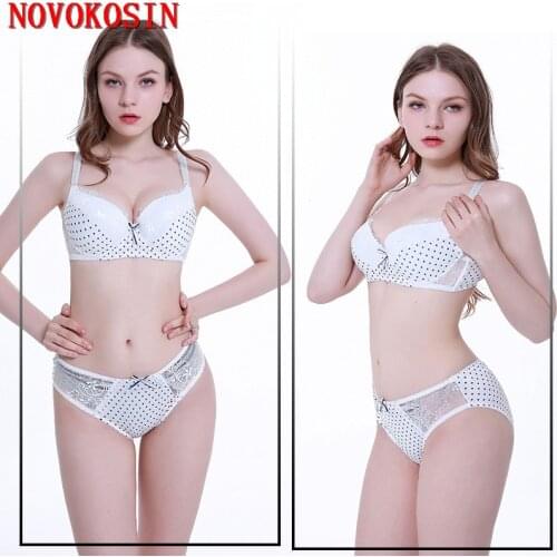 BS01 2020 Plus Size New Women E Cup Underwear Set Cute Beautiful Dot Flowers Lace Bra Set Sexy VS Push Up Bra Brassiere + Panty