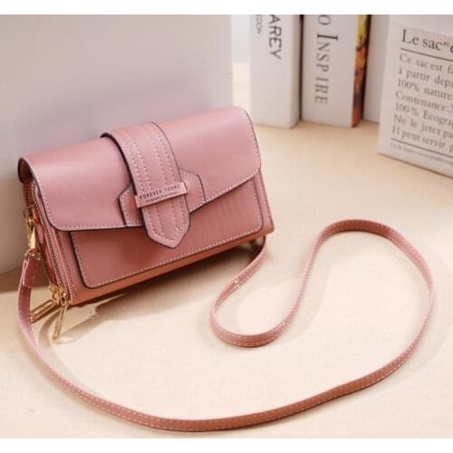 High quality mobile phone bag ladies messenger bag 2020 new retro fashion horizontal shoulder coin purse multi-card female bag