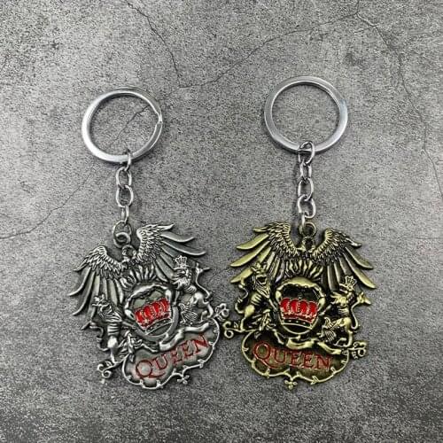 Fashion Punk Antique Key Ring Men British Rock Band Queen Keychain Holder Car Bag Chaveiro Key Chain Pendant Jewelry
