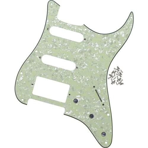 NEW SSH Guitar Pickguard Scratch Plate with Screws for 11 Hole American Mexican Strat Guitar Parts Mint Green Pearl