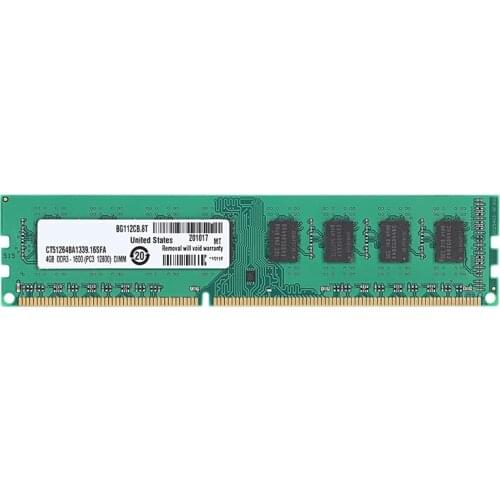 New DDR3 4GB Memory Ram PC3-12800 1.5V 1600Mhz 240 Pin Desktop Memory DIMM Unbuffered and Non-ECC for Desktop AMD Motherboard