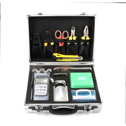 Optical fiber hot melt tool box FTTH cold splicing tool set optical power meter red light pen cutter