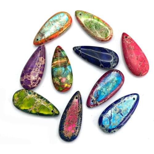 Charm Natural Emperor Stone Drop Shape Pendant 23x24mm Fashion Design Pendant Classic DIY Bracelet Necklace Earrings Accessories