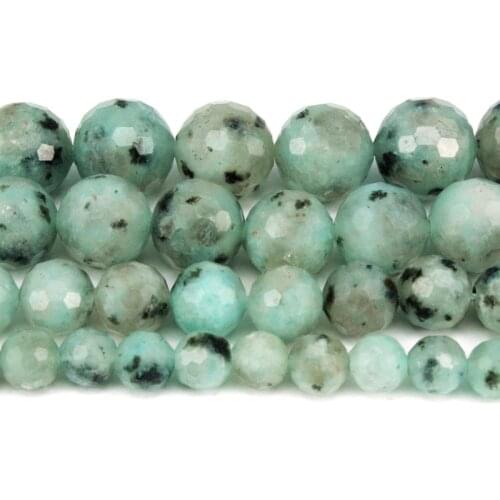 Natural Hard Faceted TianShan Blue Quartz Kiwi Jaspers Round Beads Strand 6/8/10/12MM For Jewelry DIY Making Necklace Bracelet