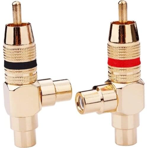 RCA Connector 1 Male To 2 RCA Female F Type Converter Gold Plated AV Audio Video Splitter Cable RCA Conversion Adapter Jack Plug